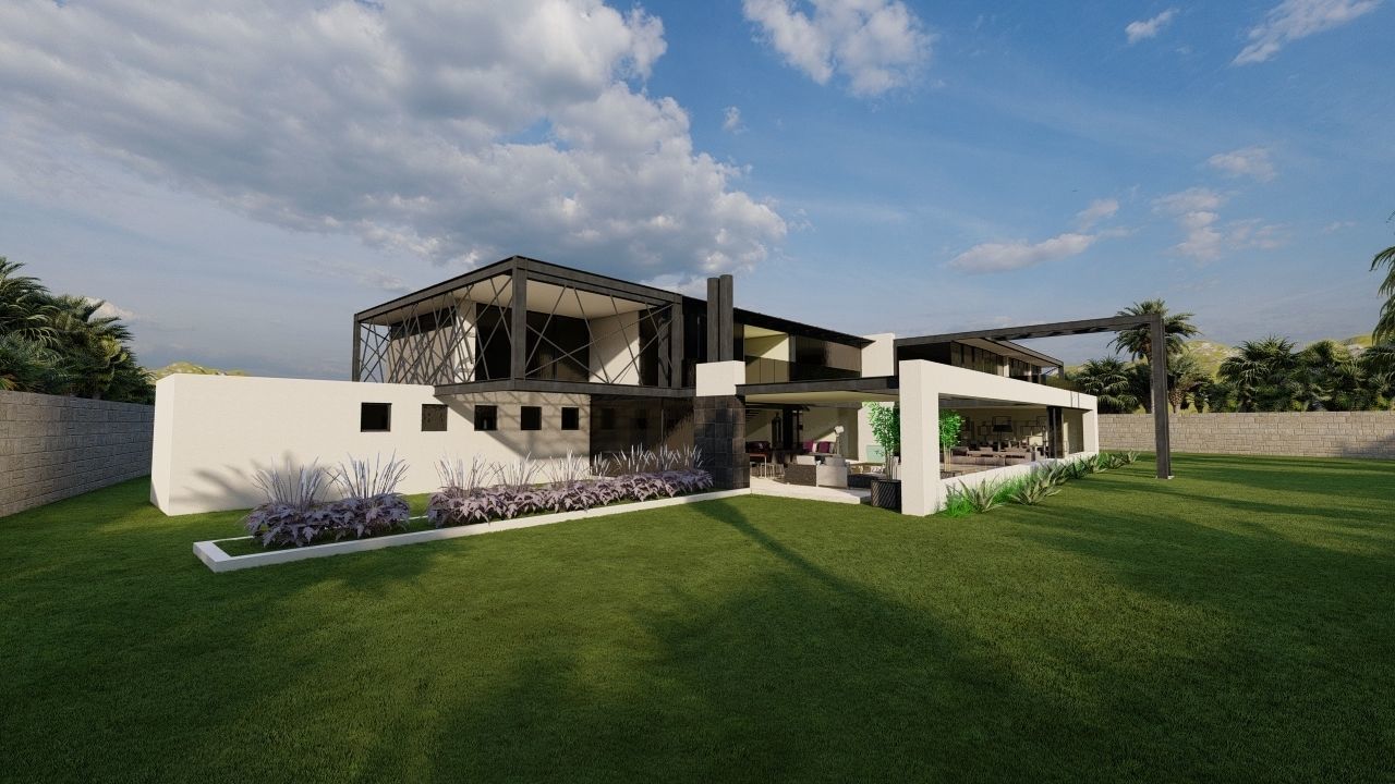 Casa Scene-villa-modern house 3D model_1