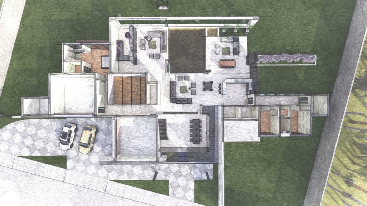 Casa Scene-villa-modern house 3D model_11