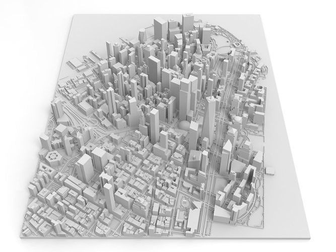Cityscape New York Manhattan USA 3D print model 3