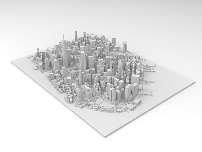 Cityscape New York Manhattan USA 3D print model 7