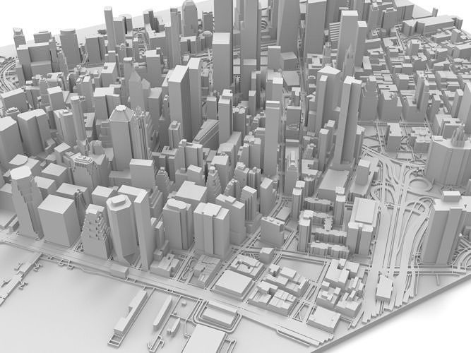 Cityscape New York Manhattan USA 3D print model 2