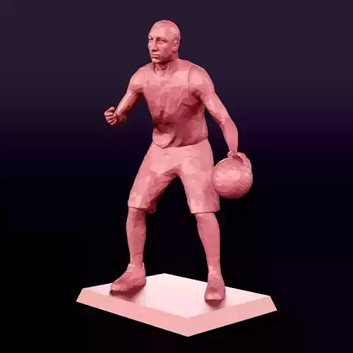 Basketball Player Figurine - Statue - Trophy - Lowpoly Polygonal 3D print model