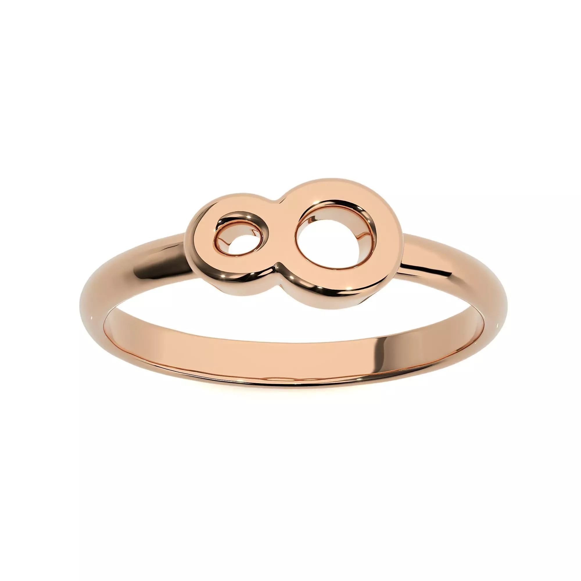 Plain Gold Number Eight 8 Ring 3dm stl renders details 3D print model
