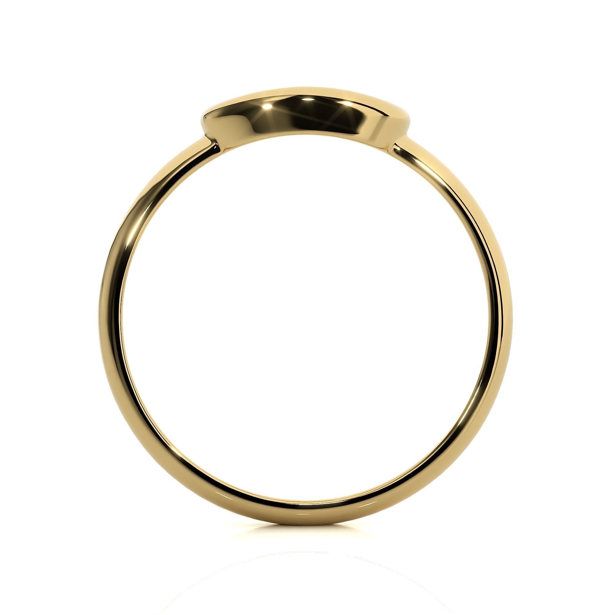 Plain Gold Number Six 6 Ring 3dm stl renders details 3D print model_10
