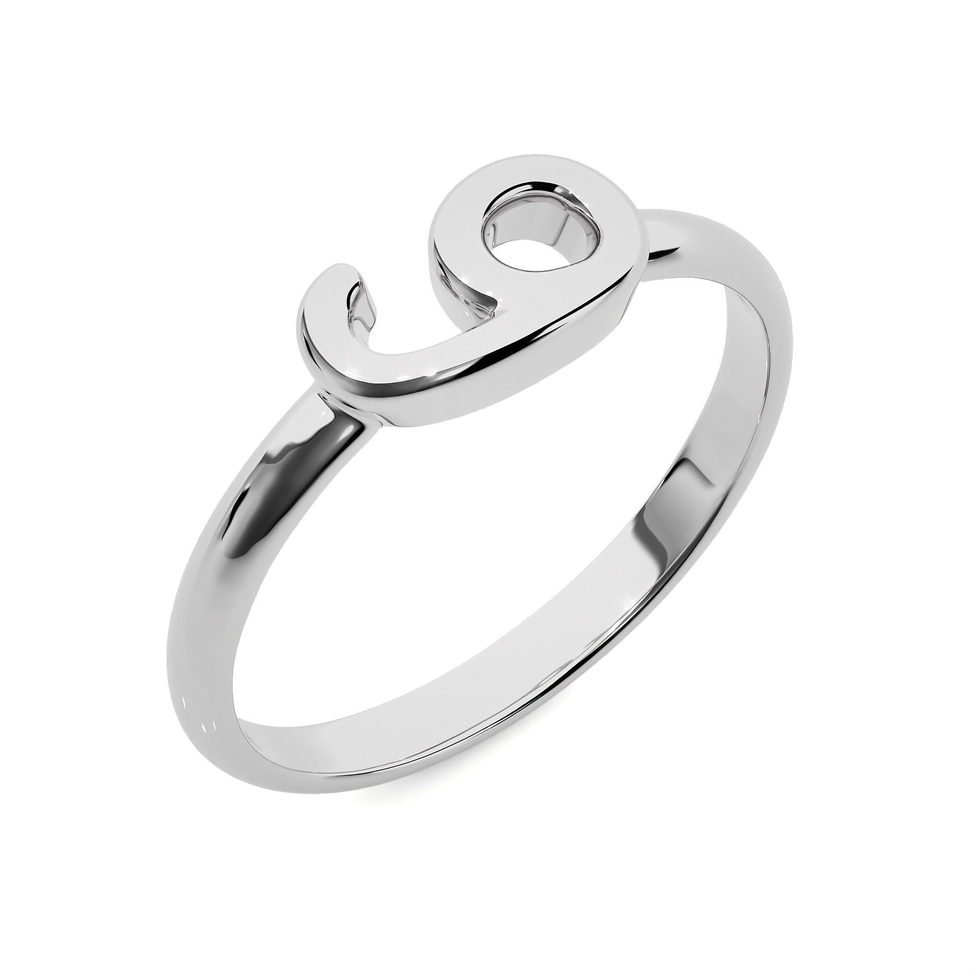 Plain Gold Number Six 6 Ring 3dm stl renders details 3D print model_9