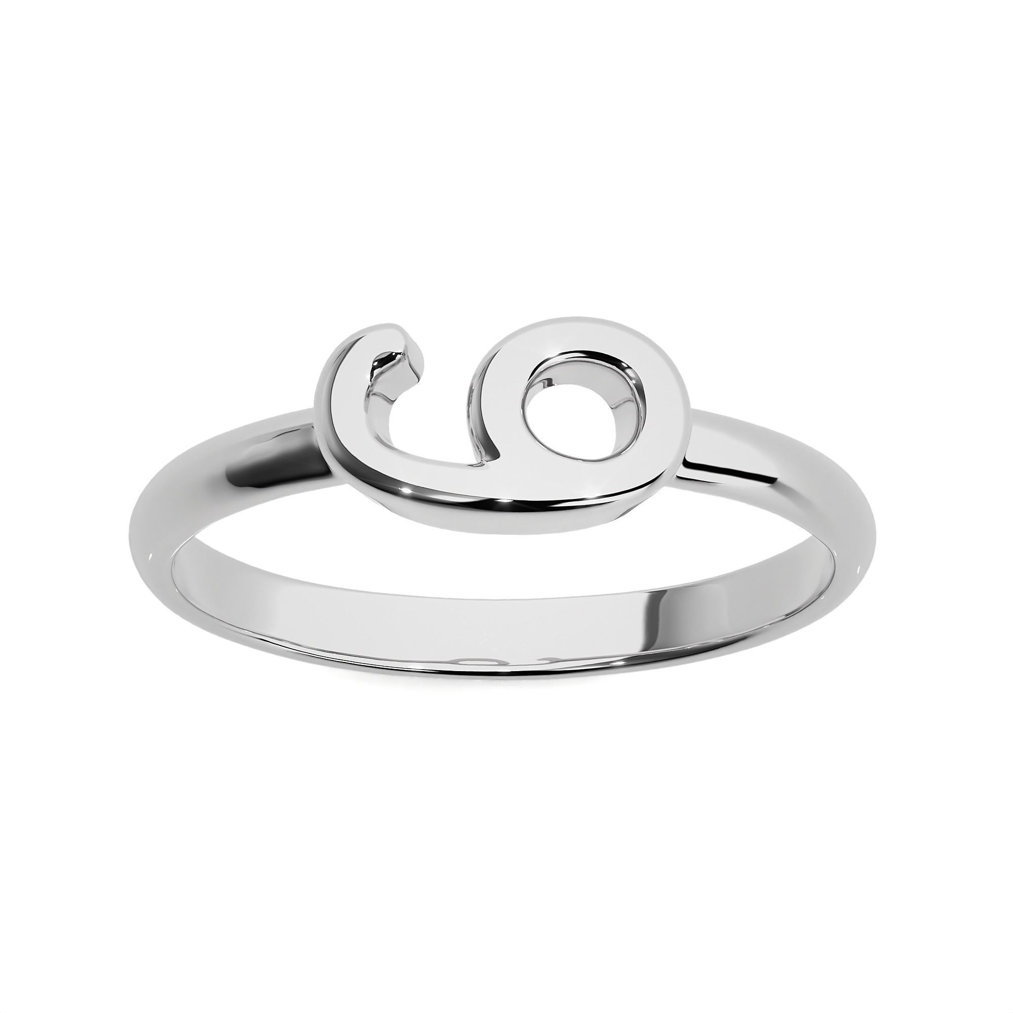 Plain Gold Number Six 6 Ring 3dm stl renders details 3D print model_2