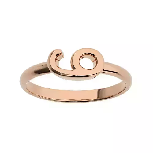 Plain Gold Number Six 6 Ring 3dm stl renders details 3D print model