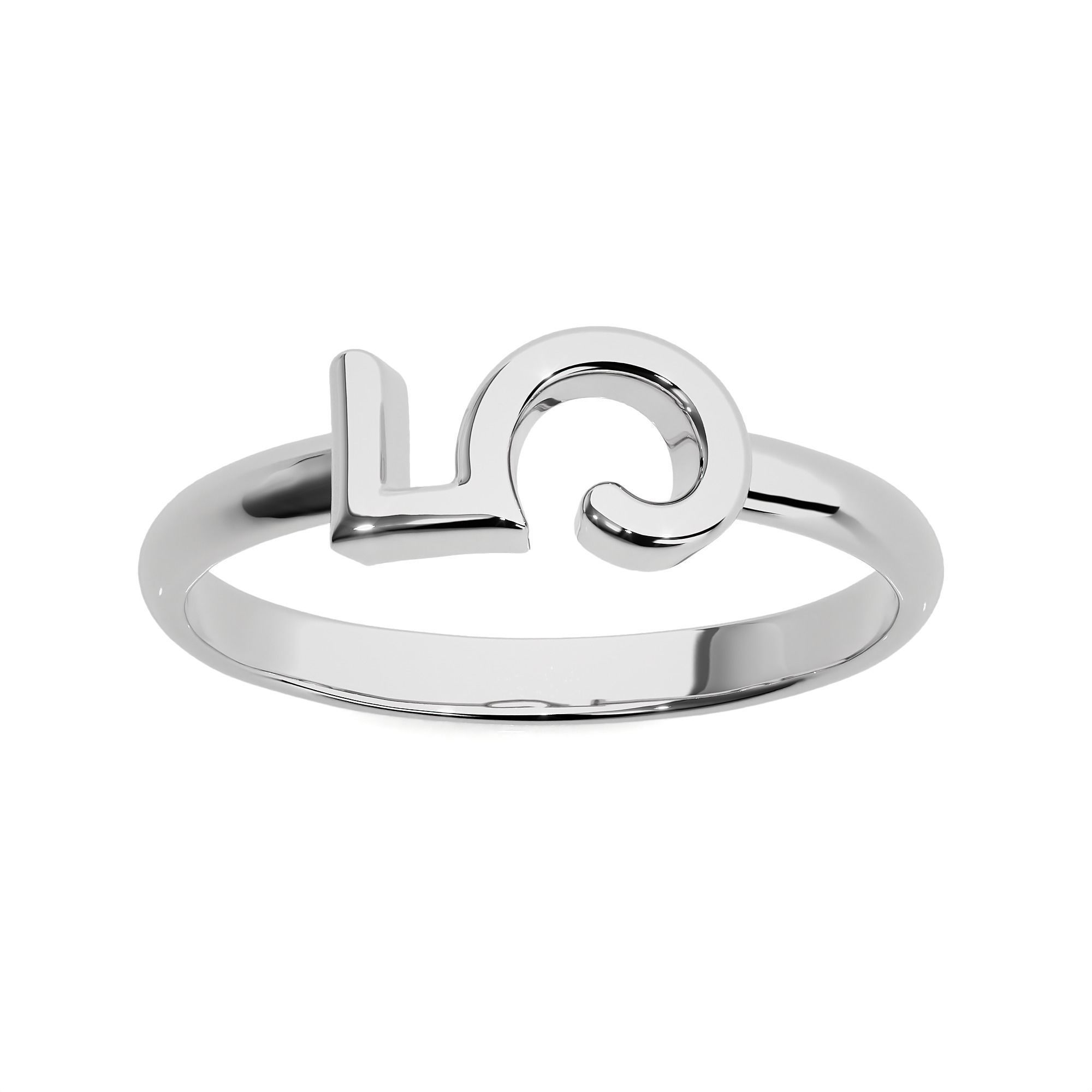 Plain Gold Number Five 5 Ring 3dm stl renders details 3D print model_2