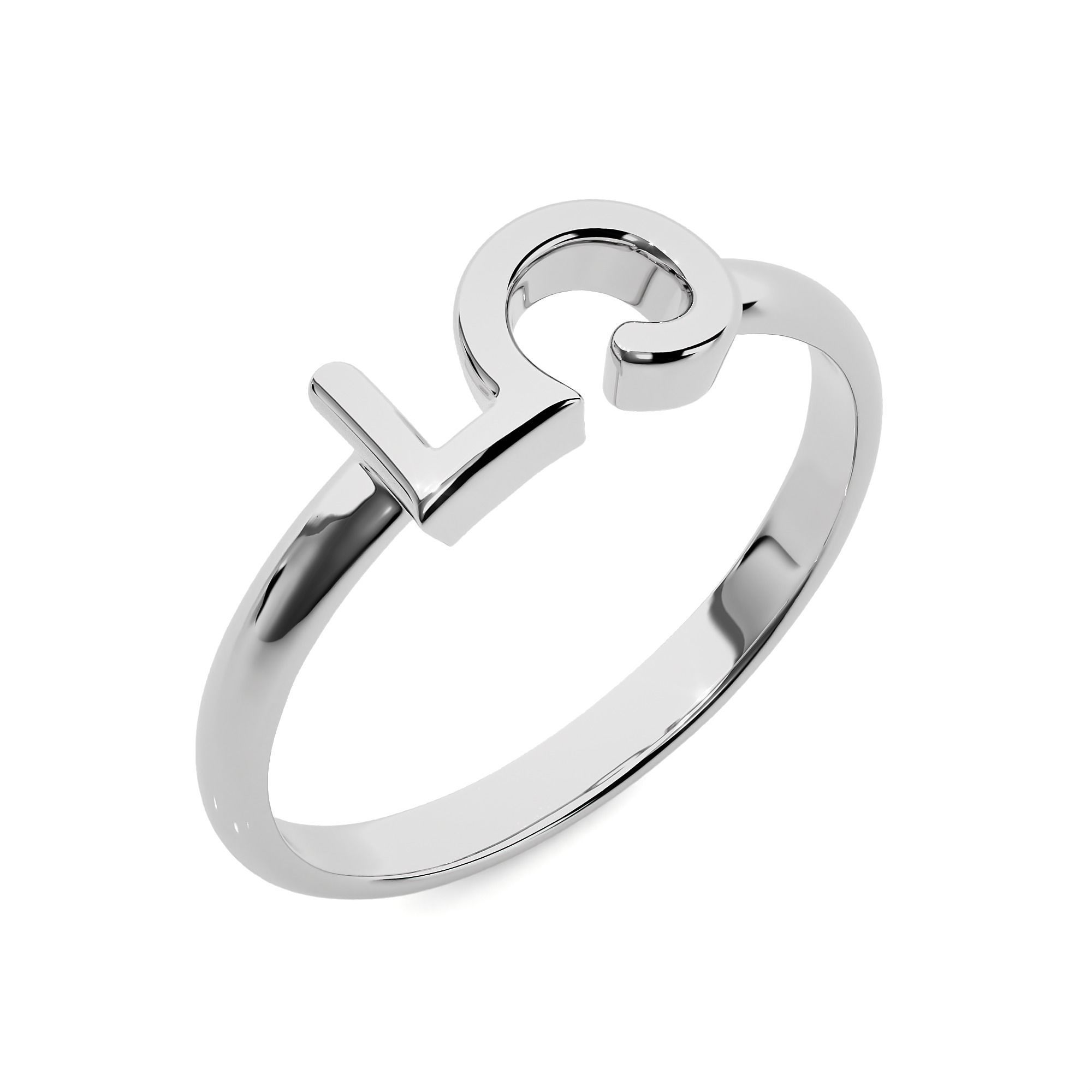 Plain Gold Number Five 5 Ring 3dm stl renders details 3D print model_9