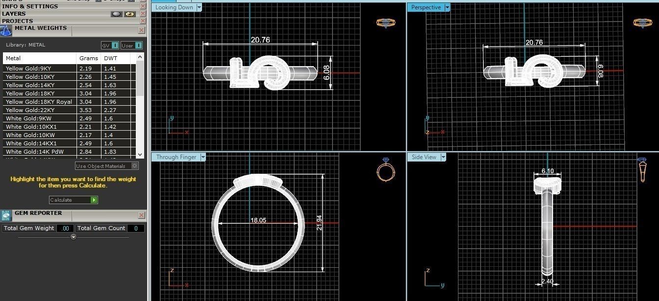Plain Gold Number Five 5 Ring 3dm stl renders details 3D print model_6