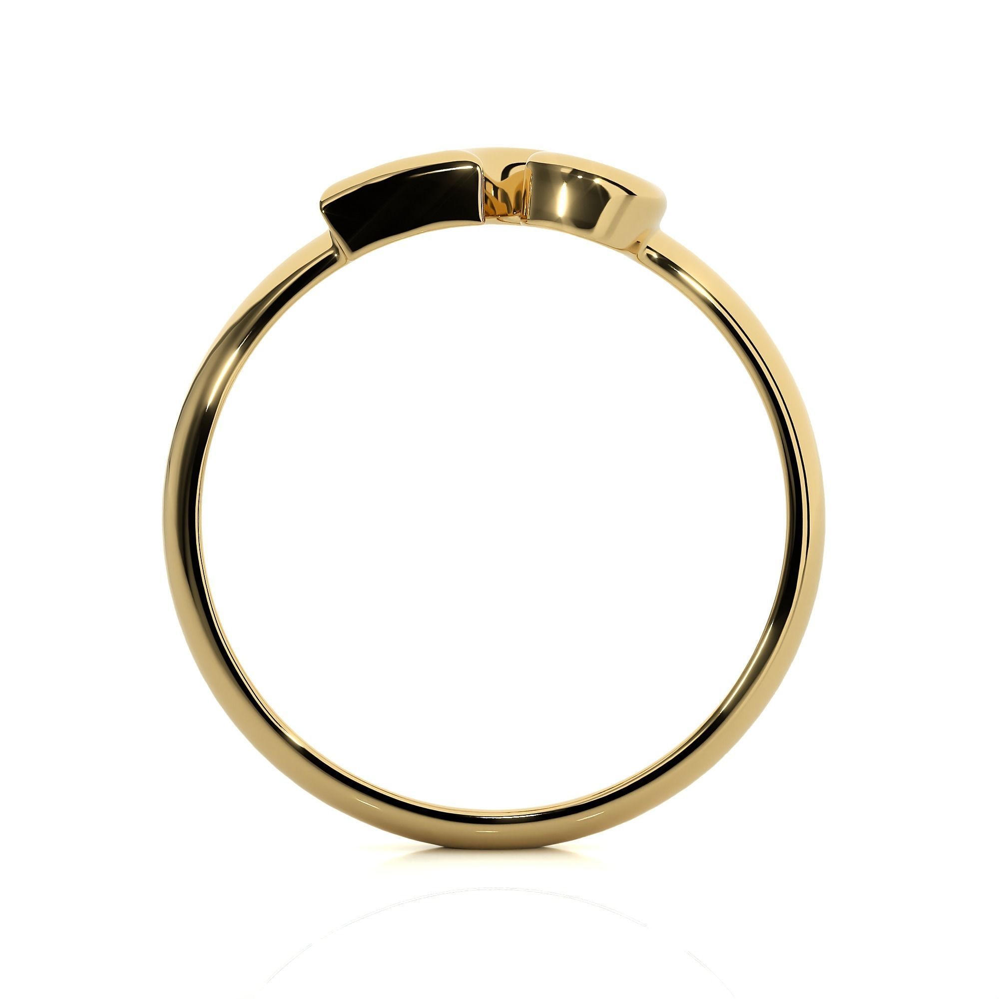 Plain Gold Number Five 5 Ring 3dm stl renders details 3D print model_10