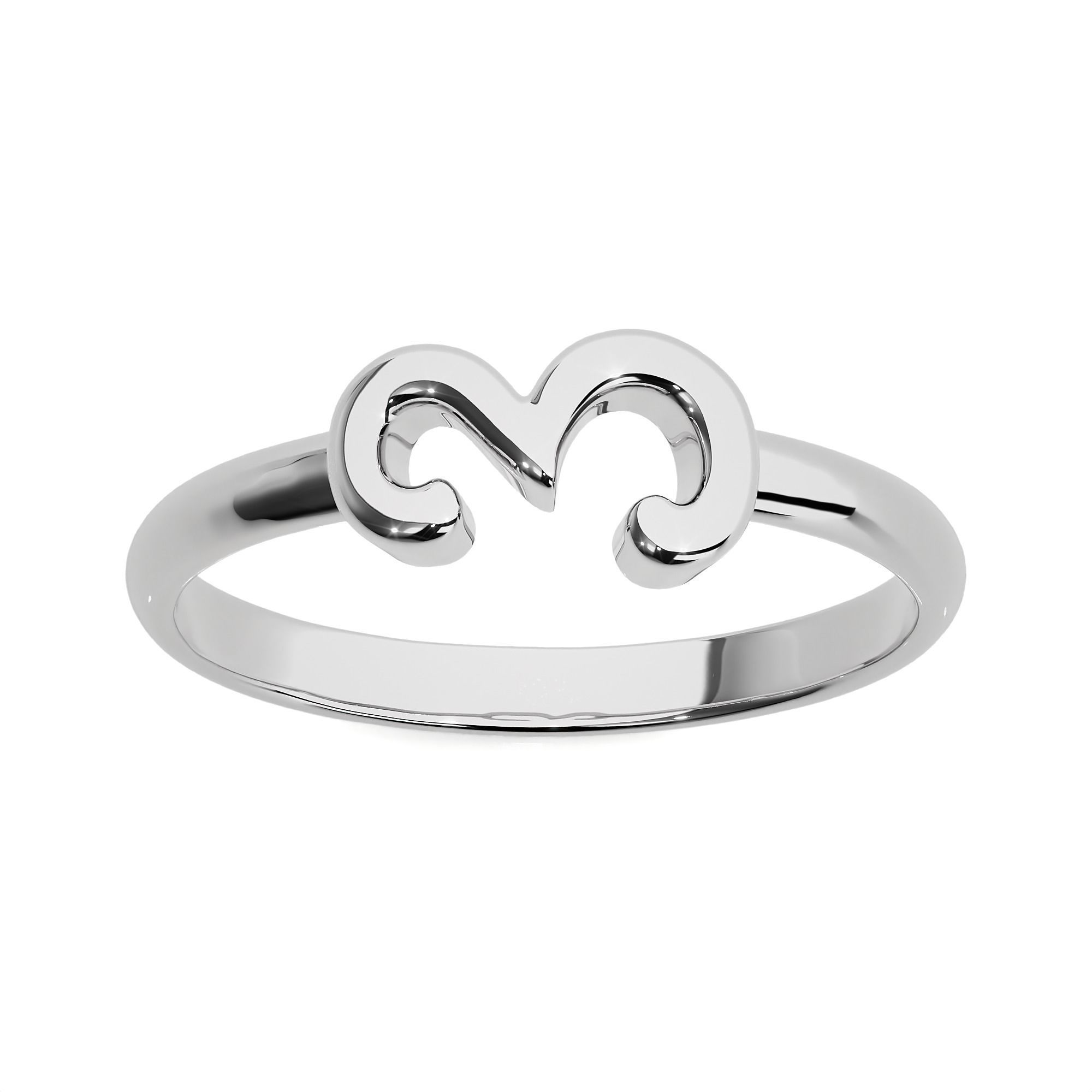 Plain Gold Number Three 3 Ring 3dm stl renders details 3D print model_2