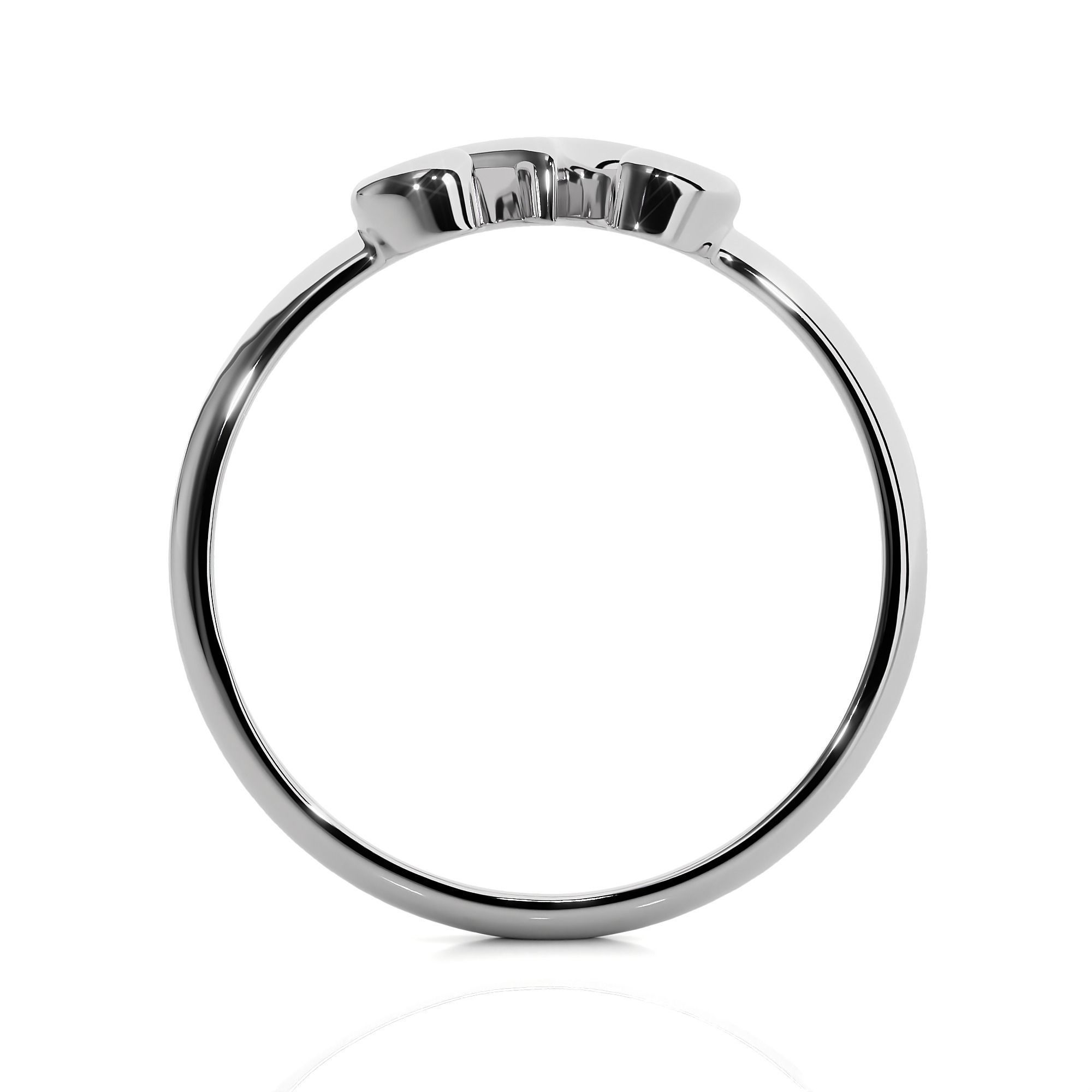 Plain Gold Number Three 3 Ring 3dm stl renders details 3D print model_6