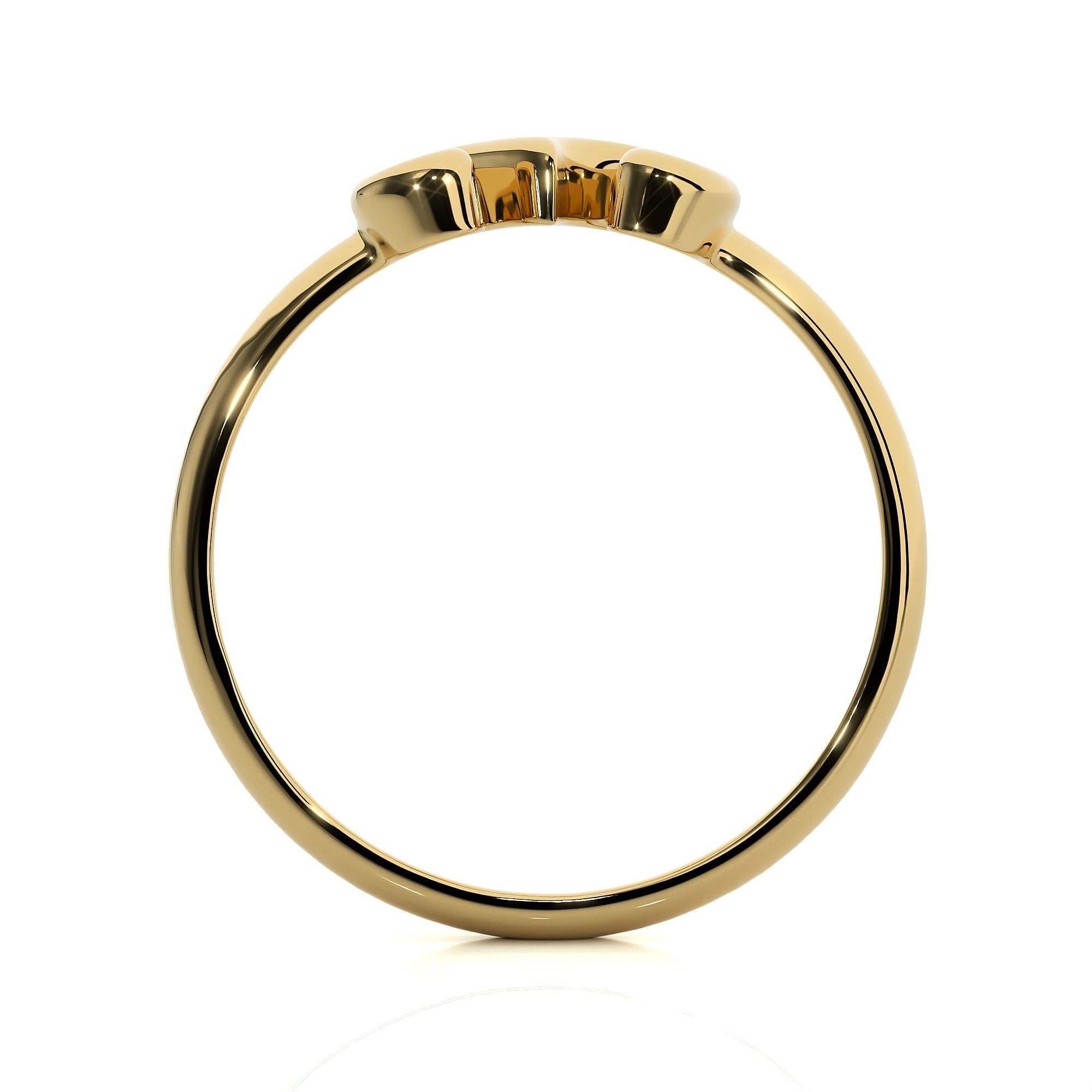 Plain Gold Number Three 3 Ring 3dm stl renders details 3D print model_10