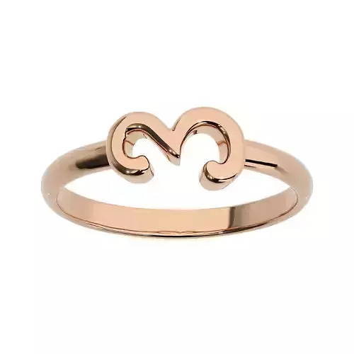 Plain Gold Number Three 3 Ring 3dm stl renders details 3D print model