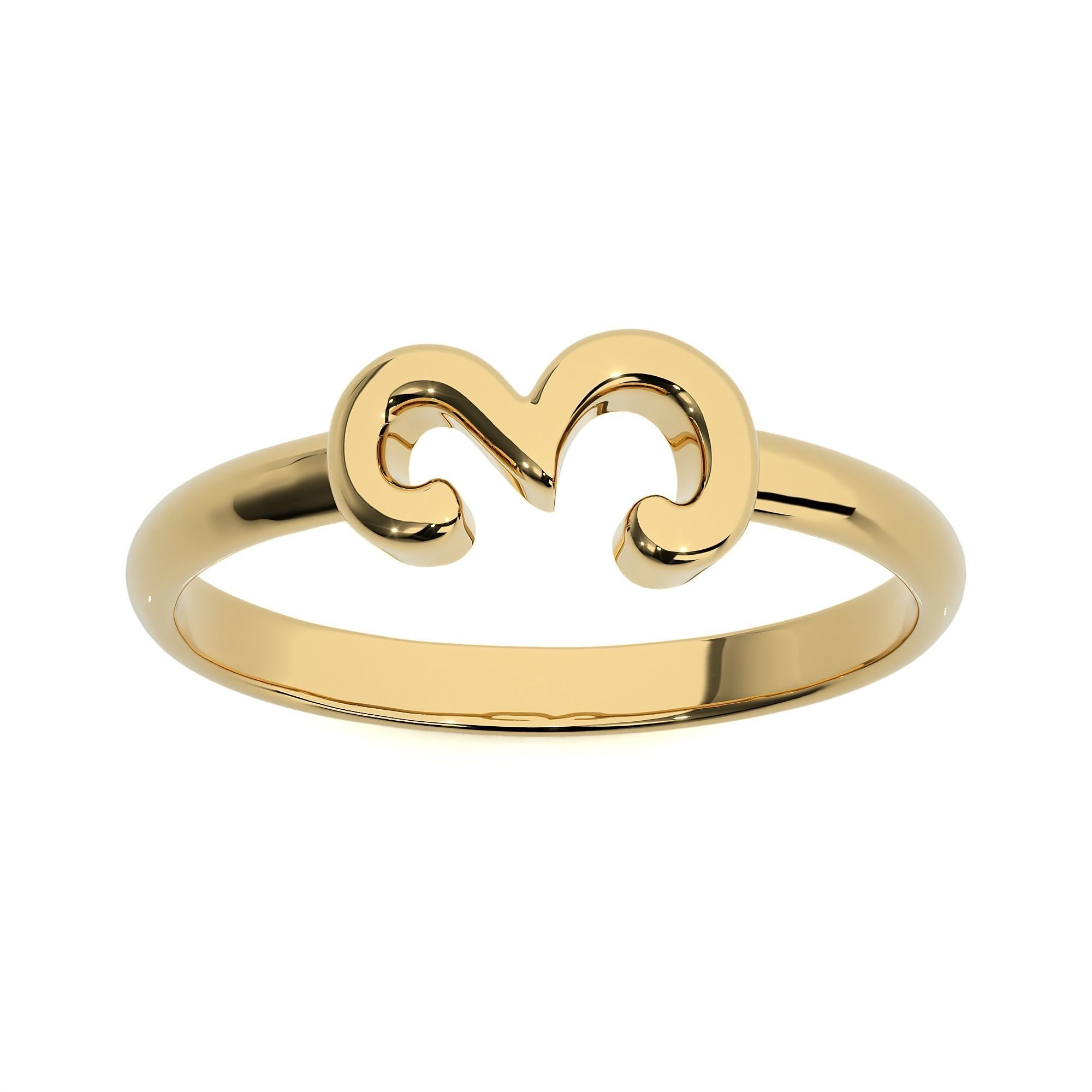 Plain Gold Number Three 3 Ring 3dm stl renders details 3D print model_1