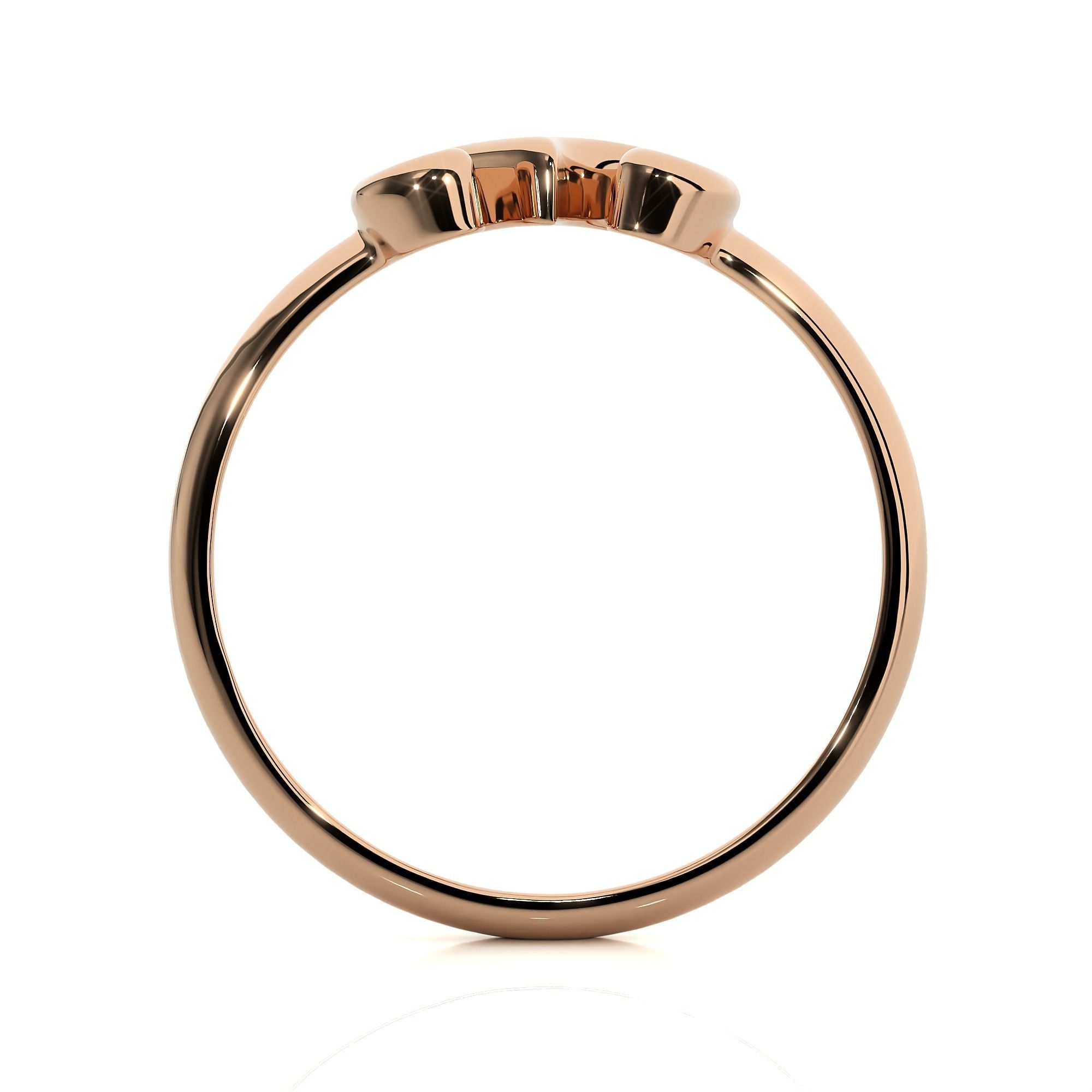 Plain Gold Number Three 3 Ring 3dm stl renders details 3D print model_7