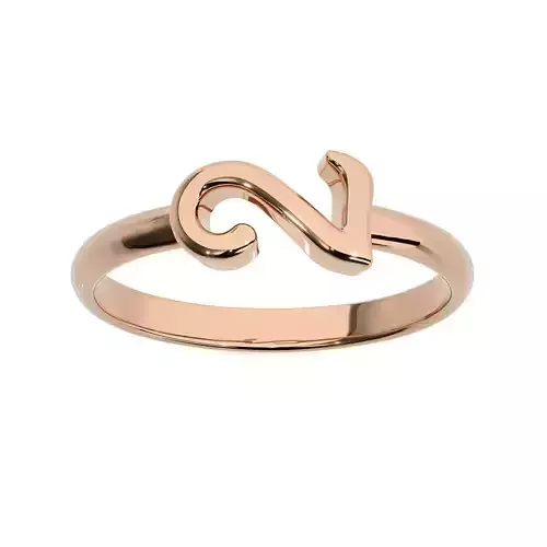 Plain Gold Number Two 2 Ring 3dm stl renders details 3D print model
