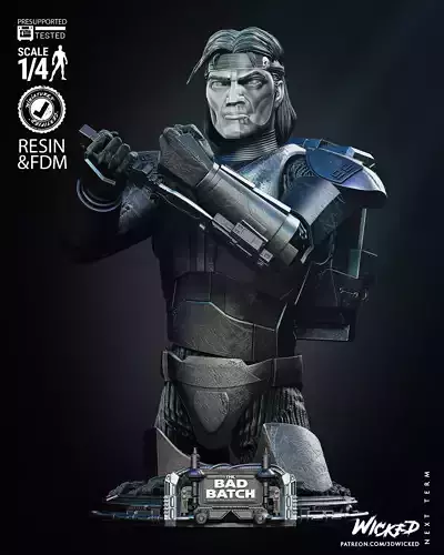 STAR WARS Hunter Bust Tested for 3D Printing 