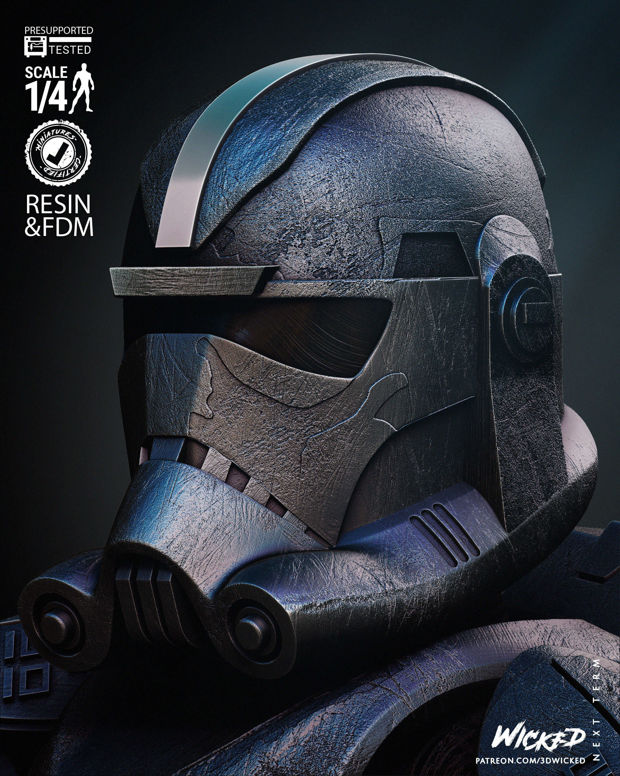 STAR WARS Hunter Bust Tested for 3D Printing 3D print model_32