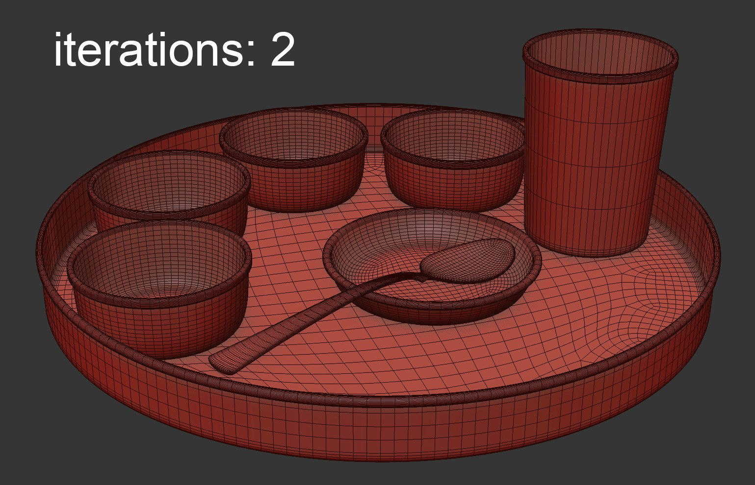 Copper Hammered Traditional Tableware Set 3D model_5