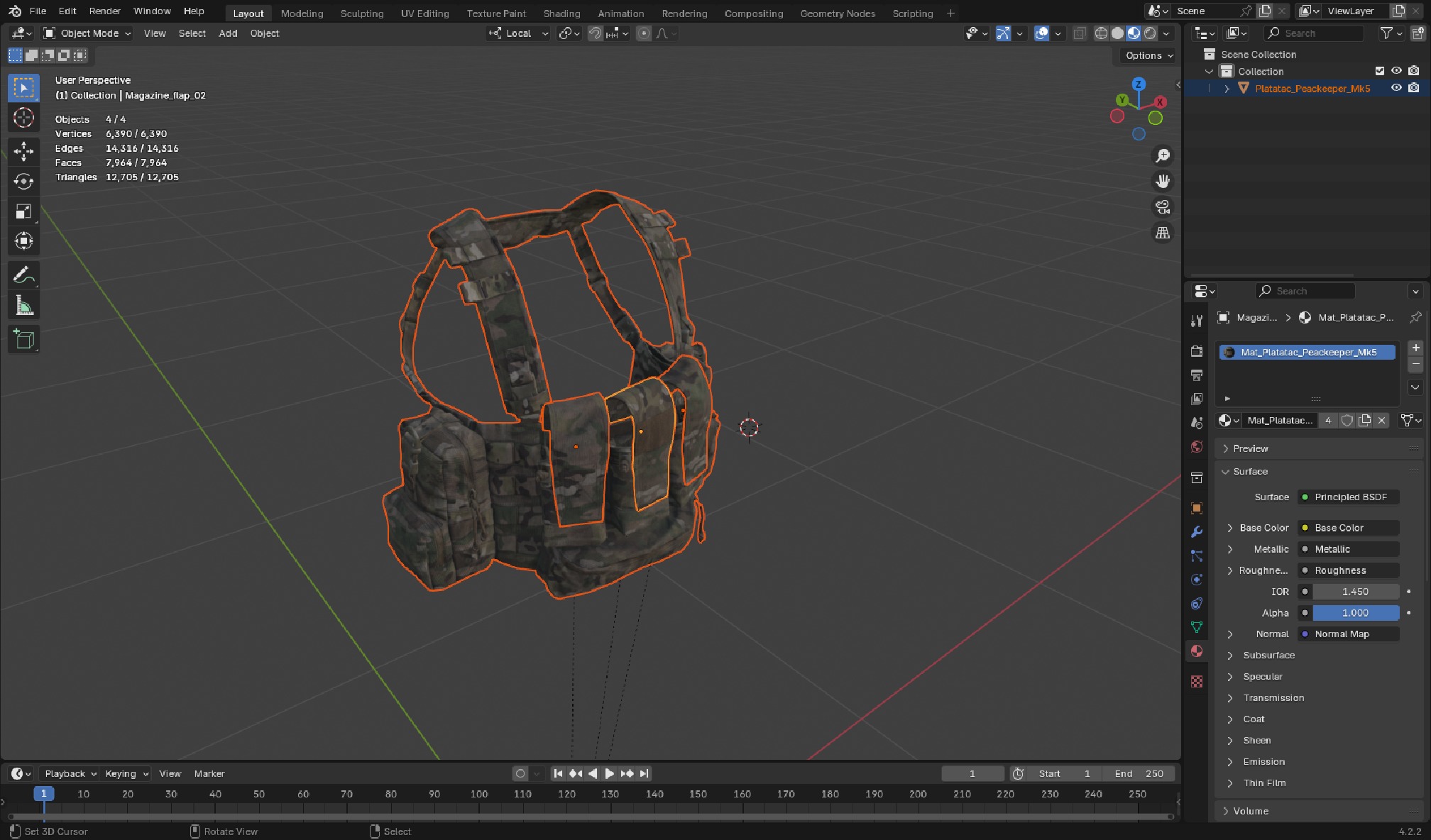 PLATATAC Peacekeeper Mk5 Chest Rig Low-poly 3D model_6