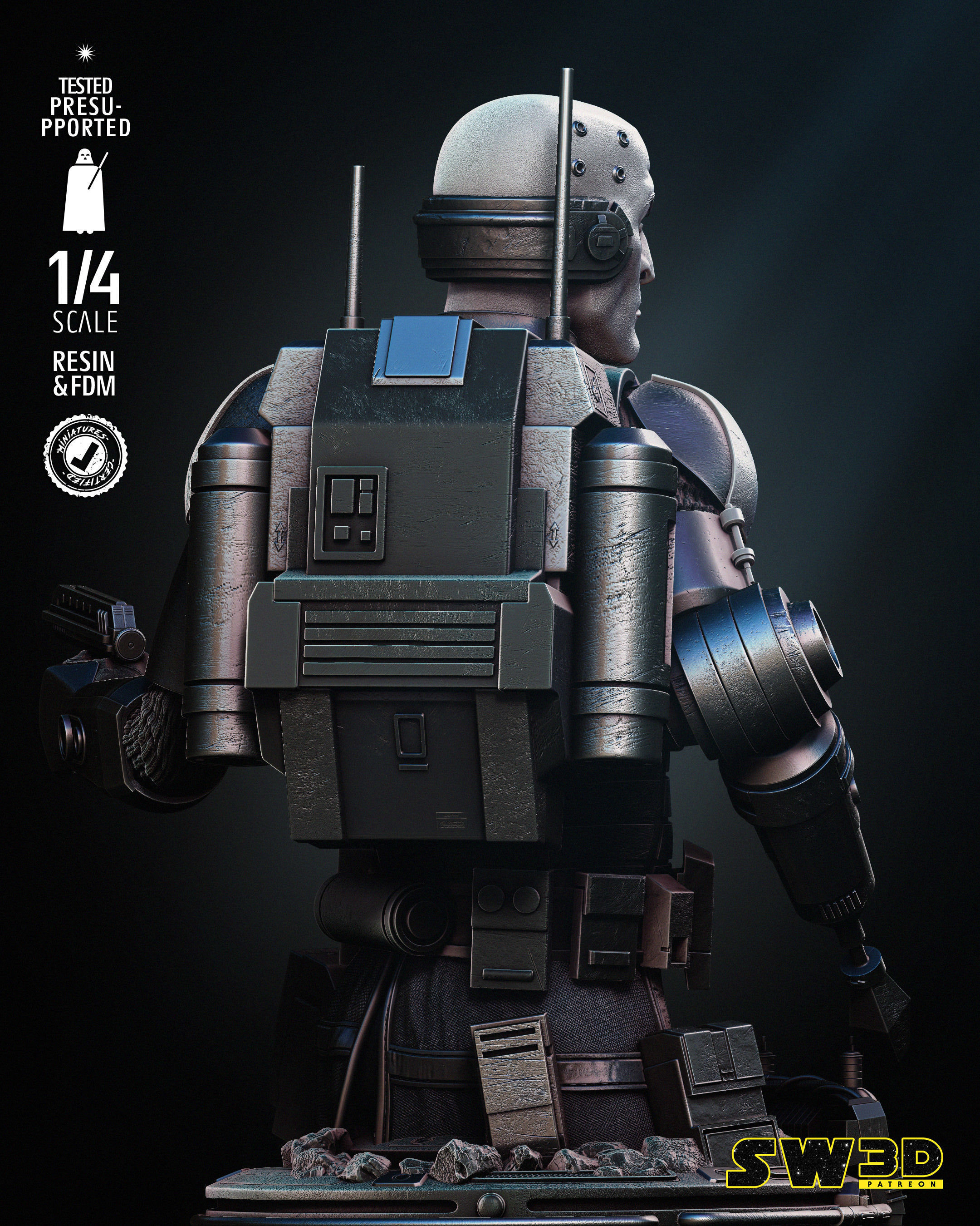 STAR WARS Echo Bust Tested for 3D Printing 3D print model_4