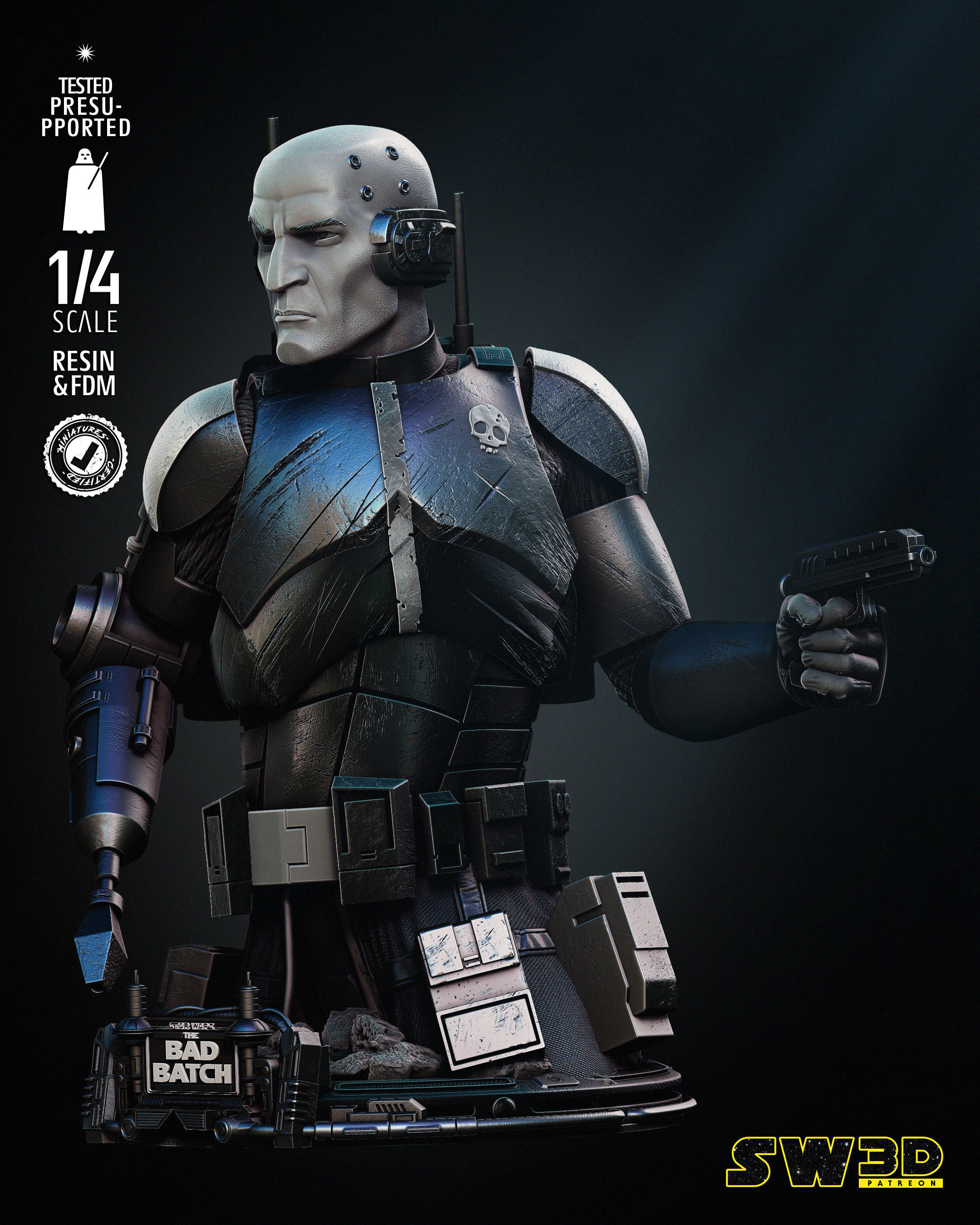 STAR WARS Echo Bust Tested for 3D Printing 3D print model_2