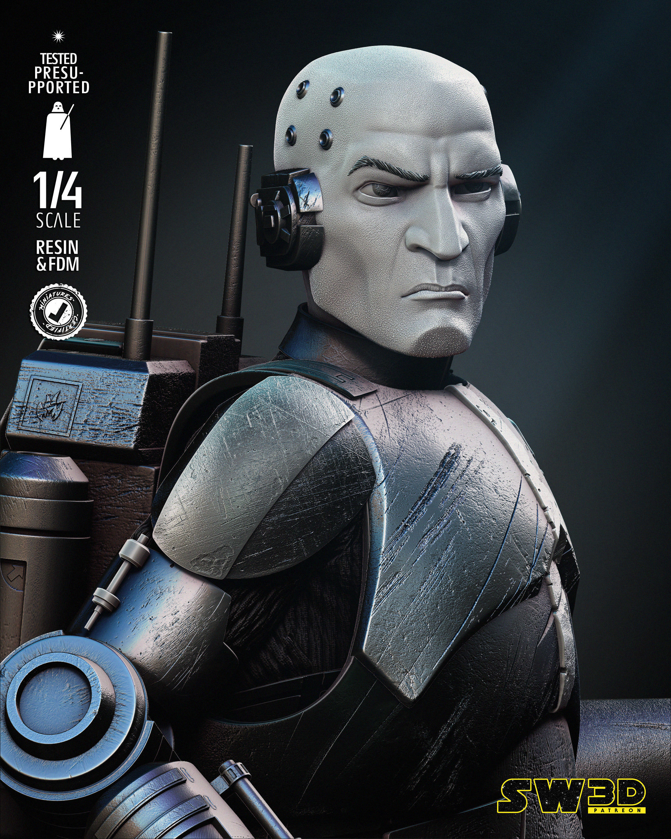 STAR WARS Echo Bust Tested for 3D Printing 3D print model_65