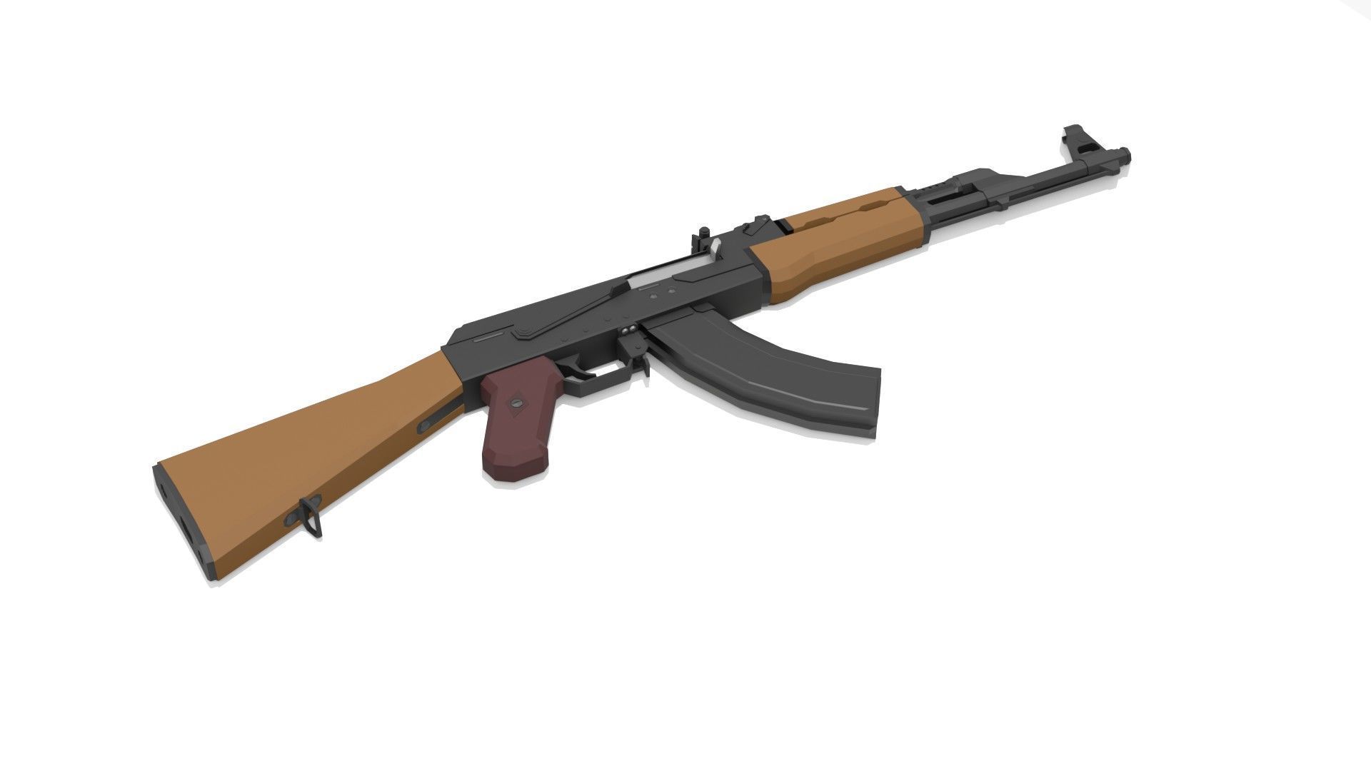 AK-47 type 1 Low-poly Low-poly 3D model_8