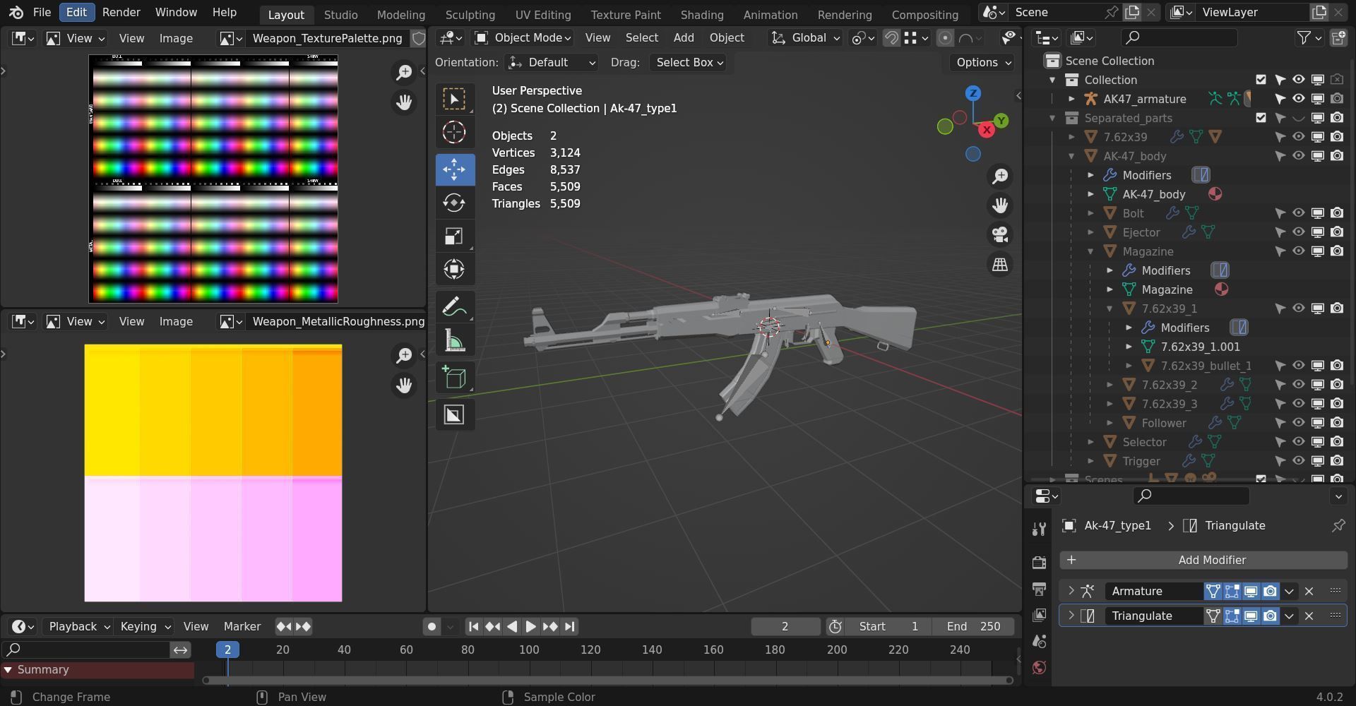 AK-47 type 1 Low-poly Low-poly 3D model_12