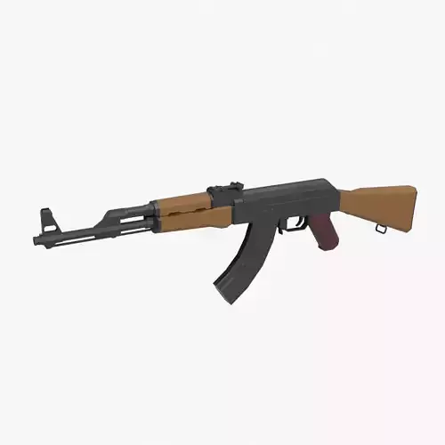 AK-47 type 1 Low-poly Low-poly 3D model