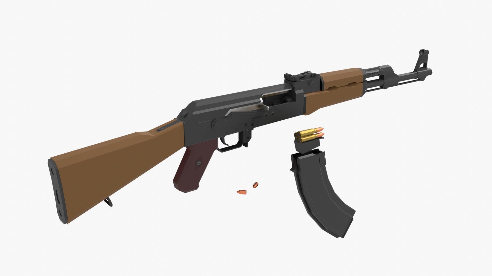 AK-47 type 1 Low-poly Low-poly 3D model_6