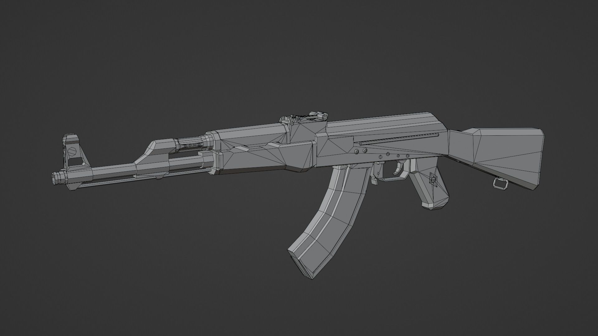 AK-47 type 1 Low-poly Low-poly 3D model_10