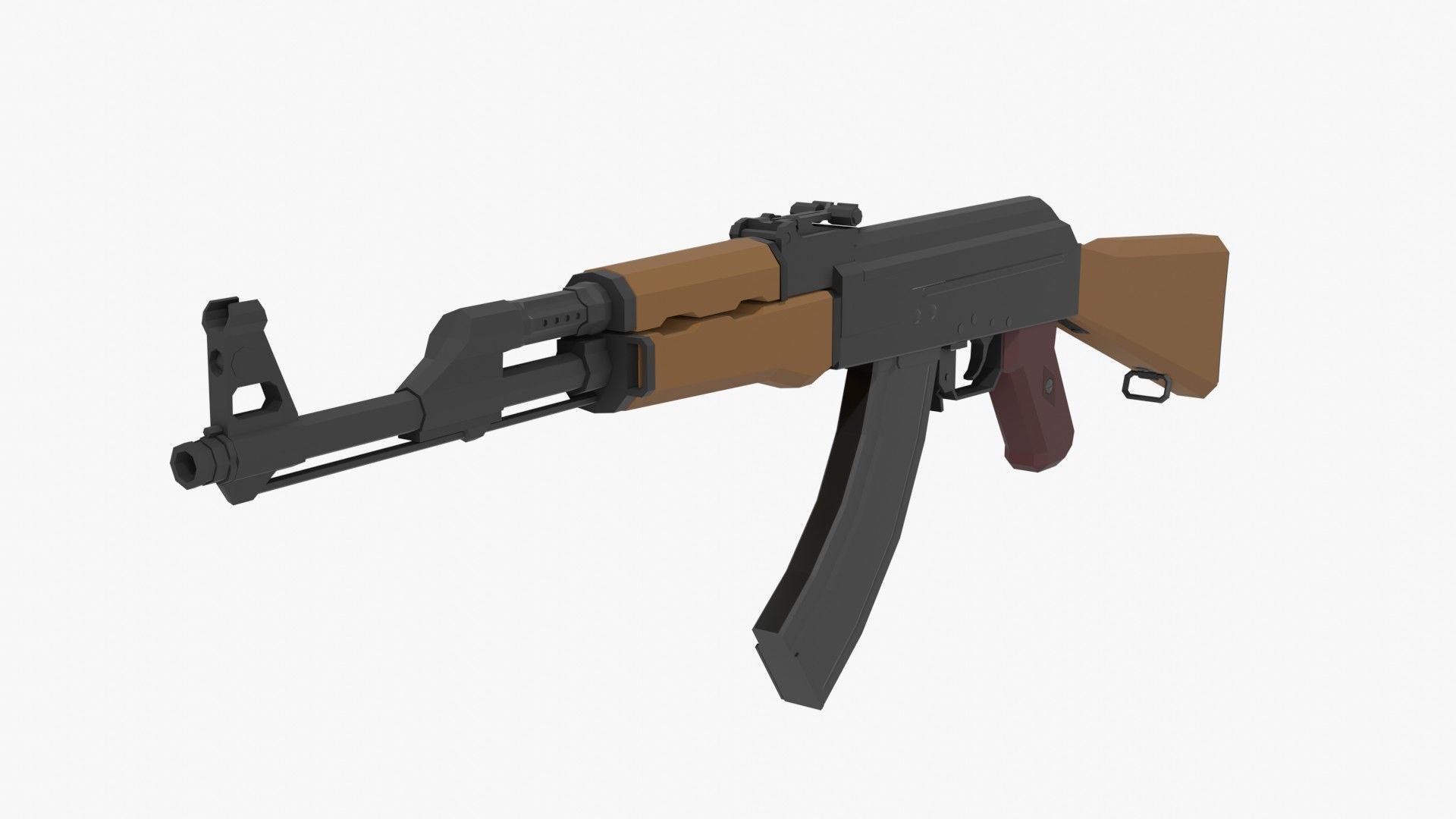 AK-47 type 1 Low-poly Low-poly 3D model_4