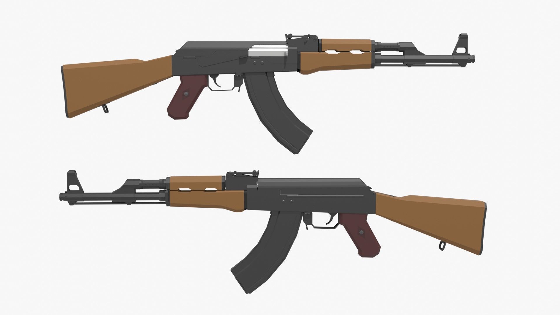 AK-47 type 1 Low-poly Low-poly 3D model_2