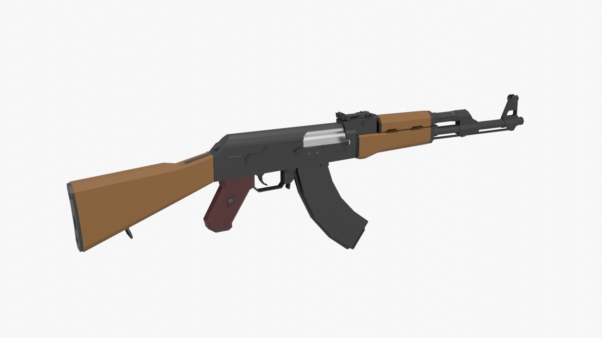 AK-47 type 1 Low-poly Low-poly 3D model_3