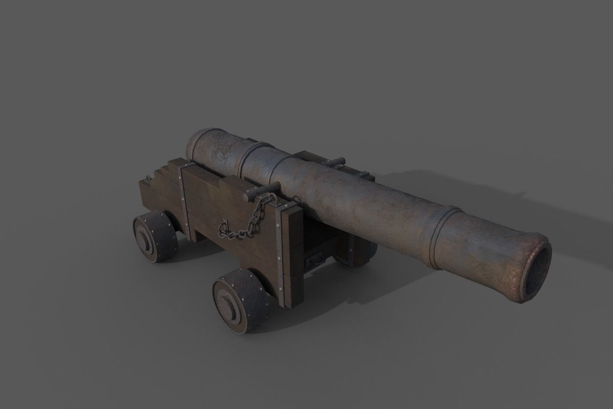 Old Cannon 3D model_1