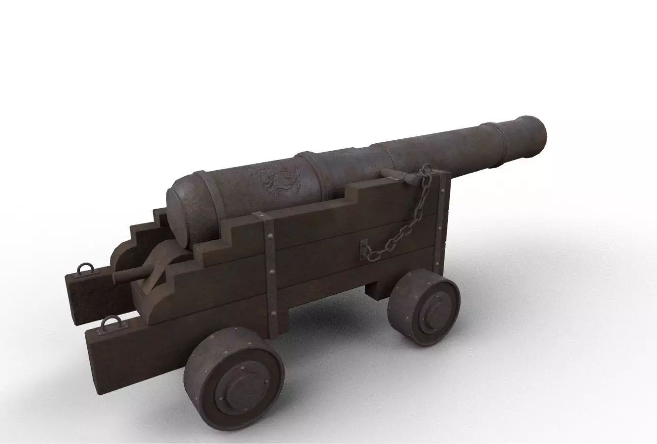 Old Cannon 3D model_0