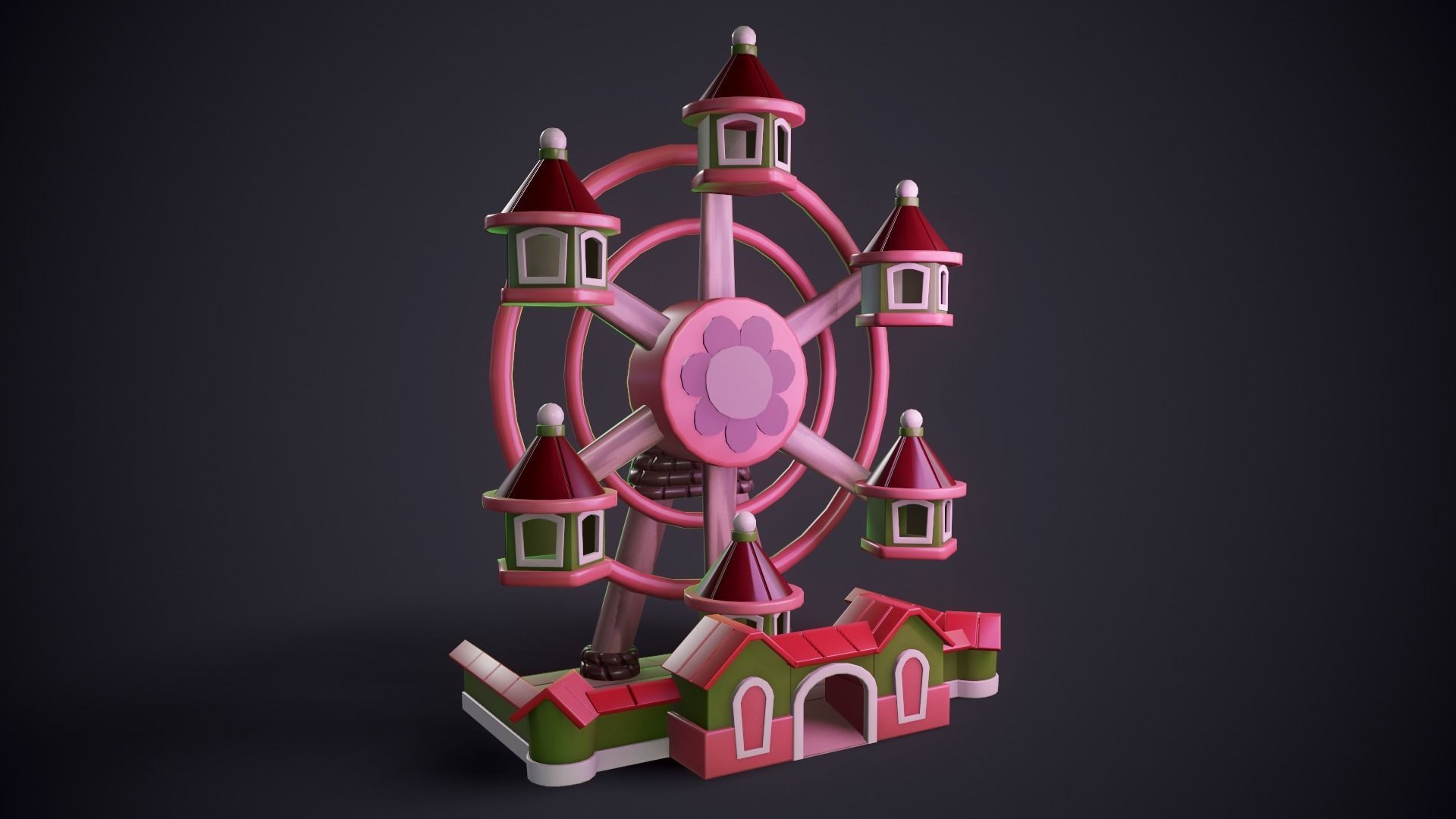 Ferris Wheel Low-poly 3D model_8