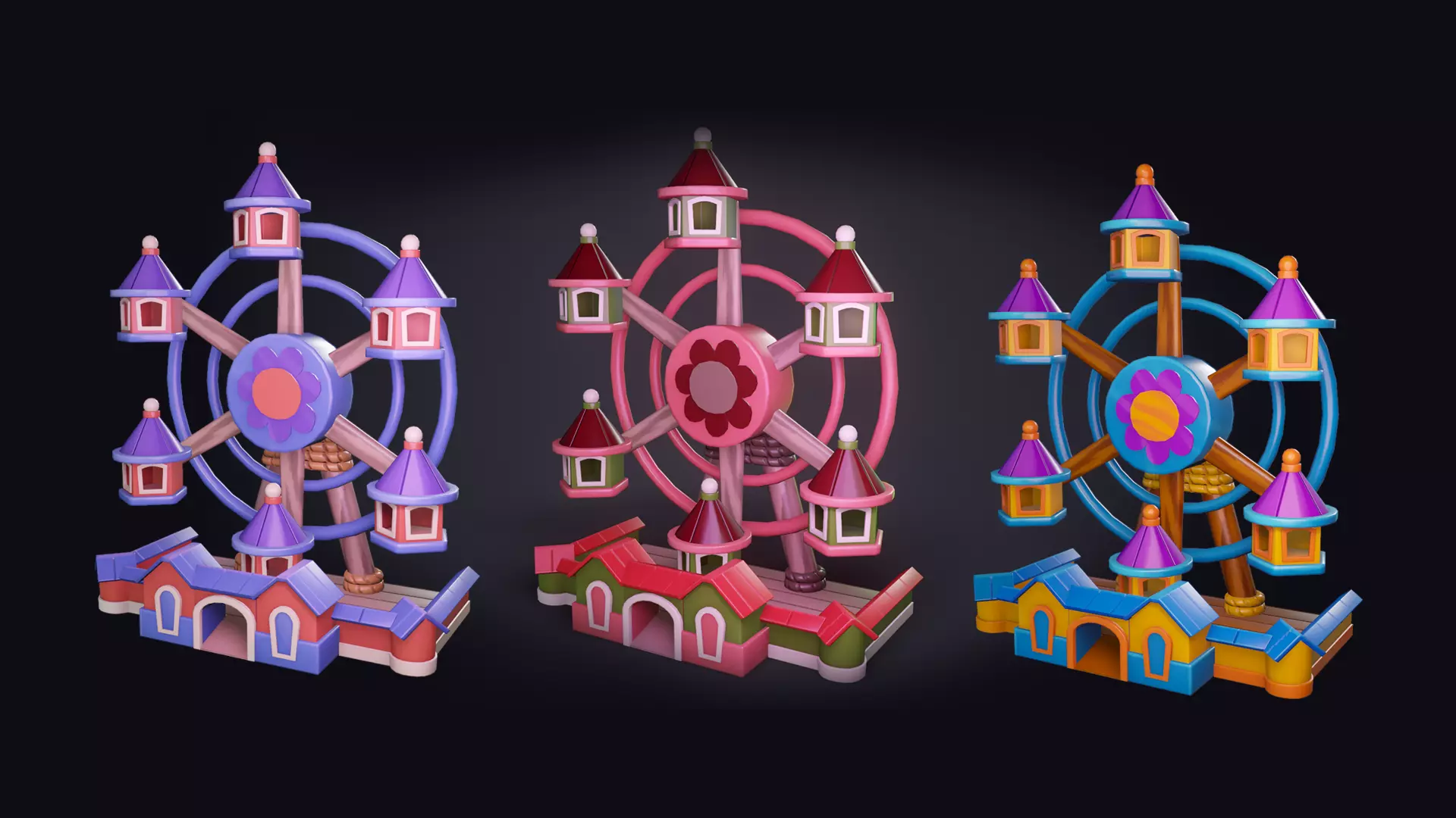 Ferris Wheel Low-poly 3D model_0