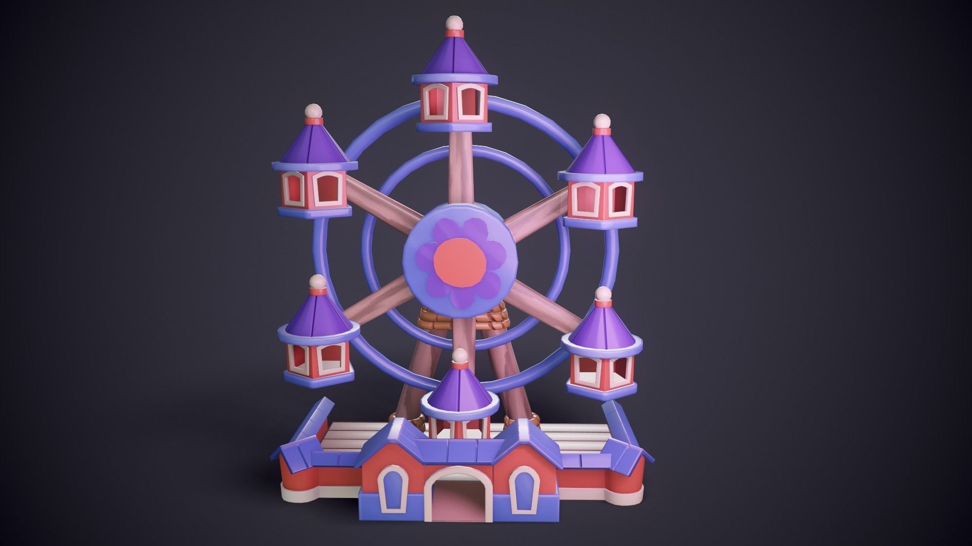 Ferris Wheel Low-poly 3D model_4