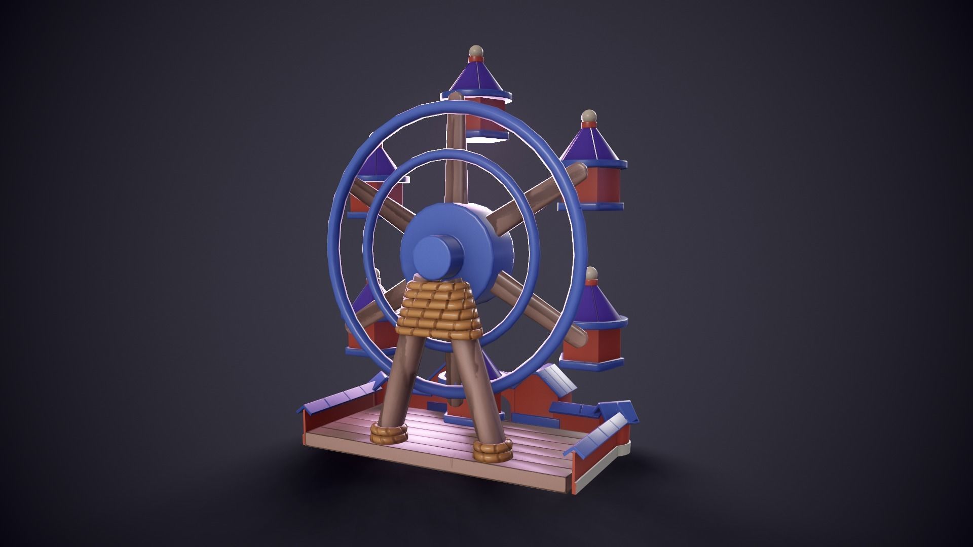 Ferris Wheel Low-poly 3D model_3