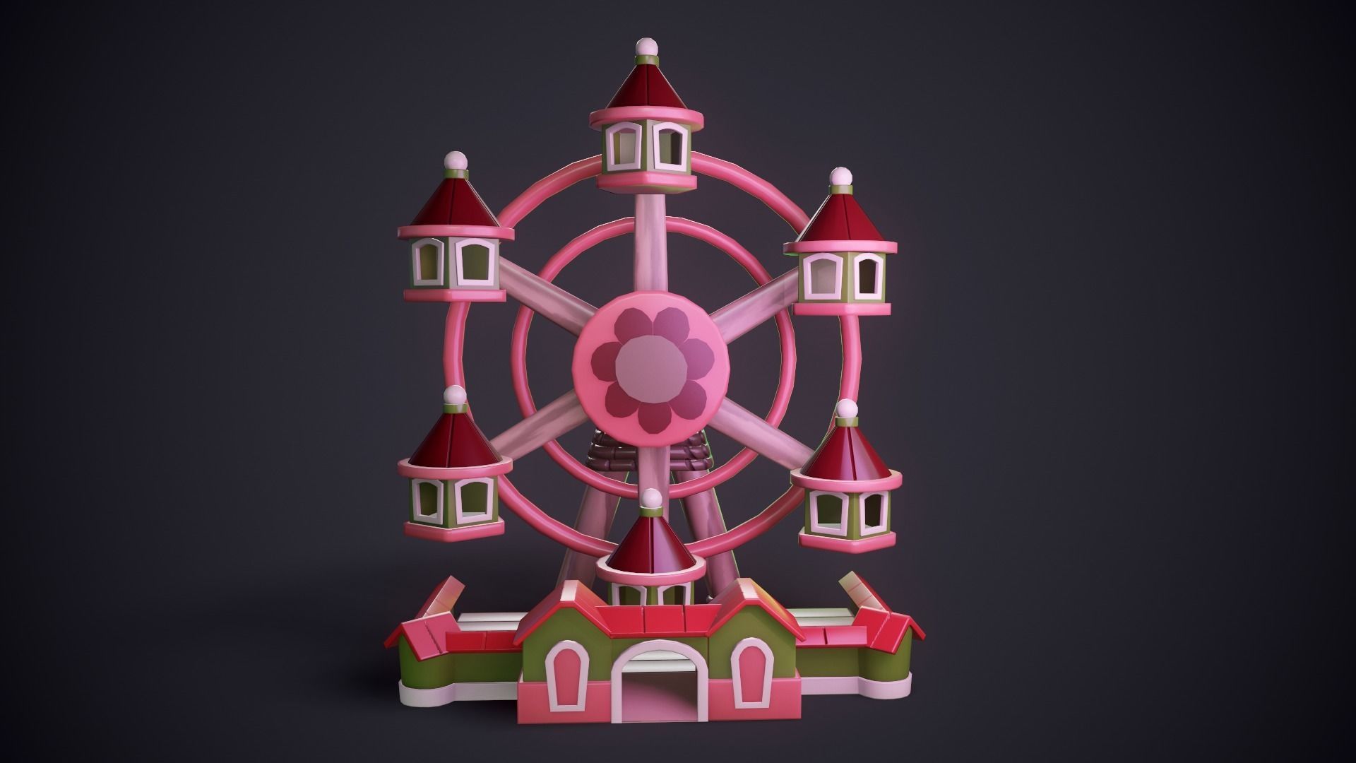 Ferris Wheel Low-poly 3D model_7