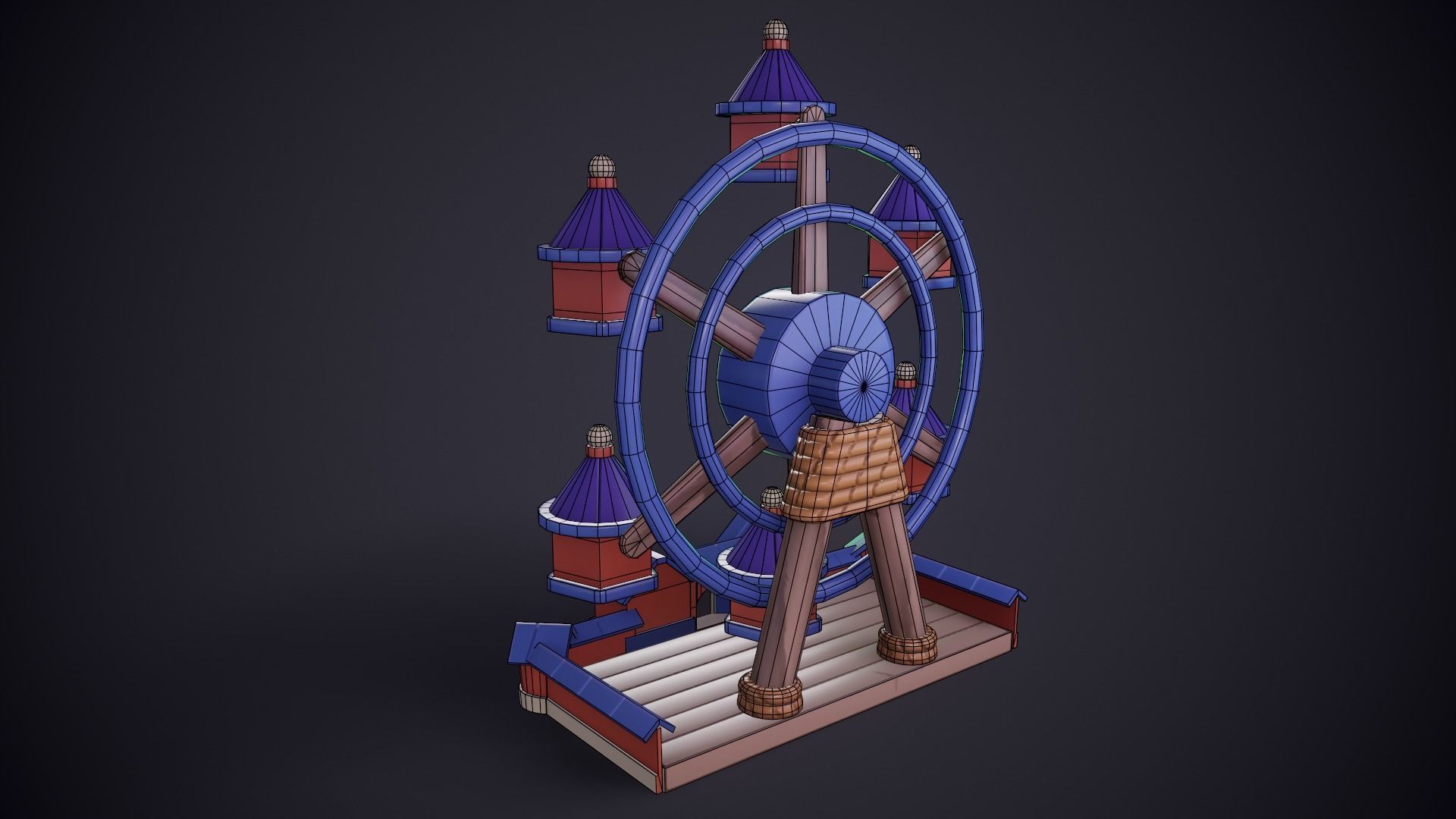 Ferris Wheel Low-poly 3D model_6
