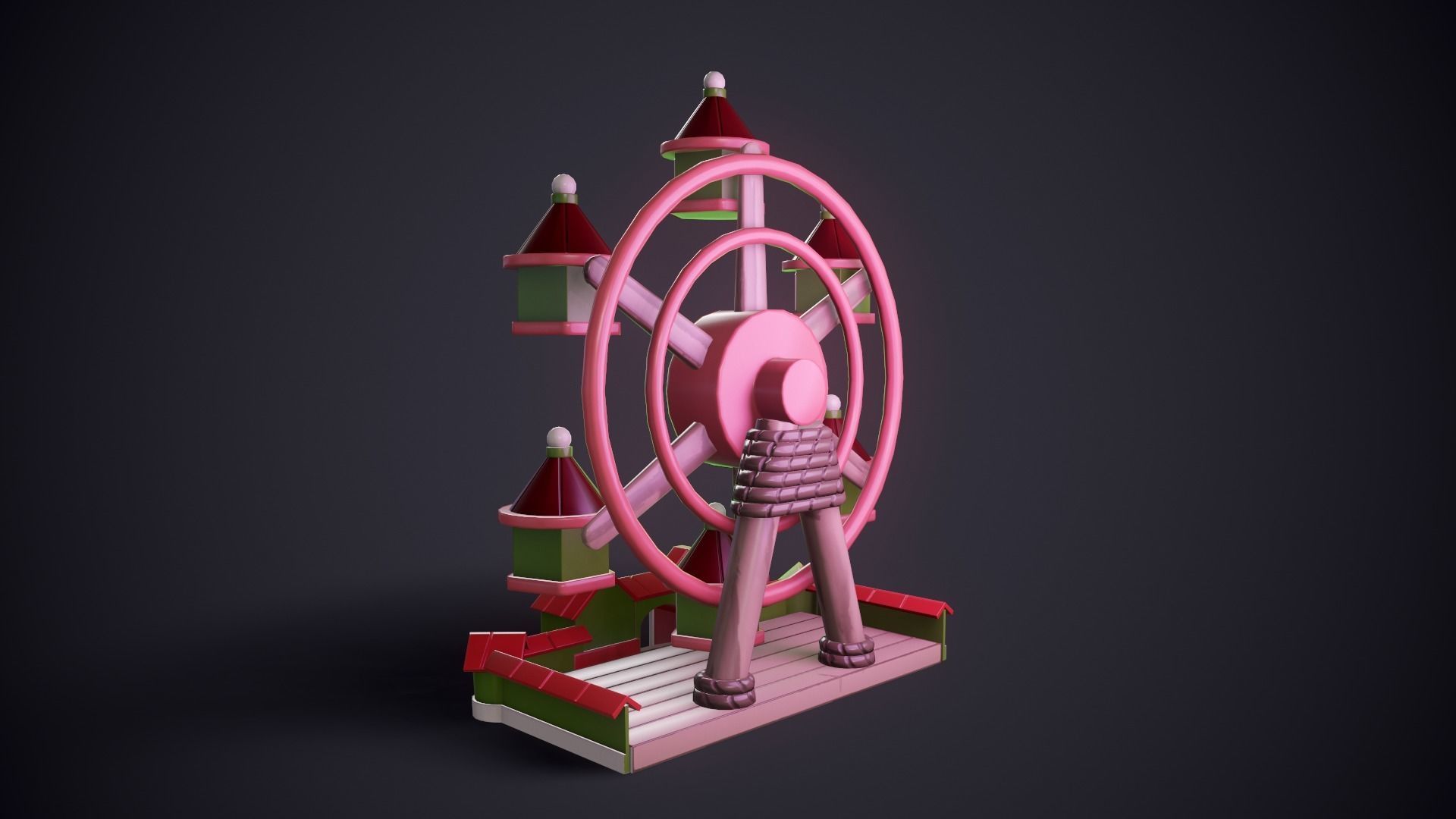 Ferris Wheel Low-poly 3D model_9