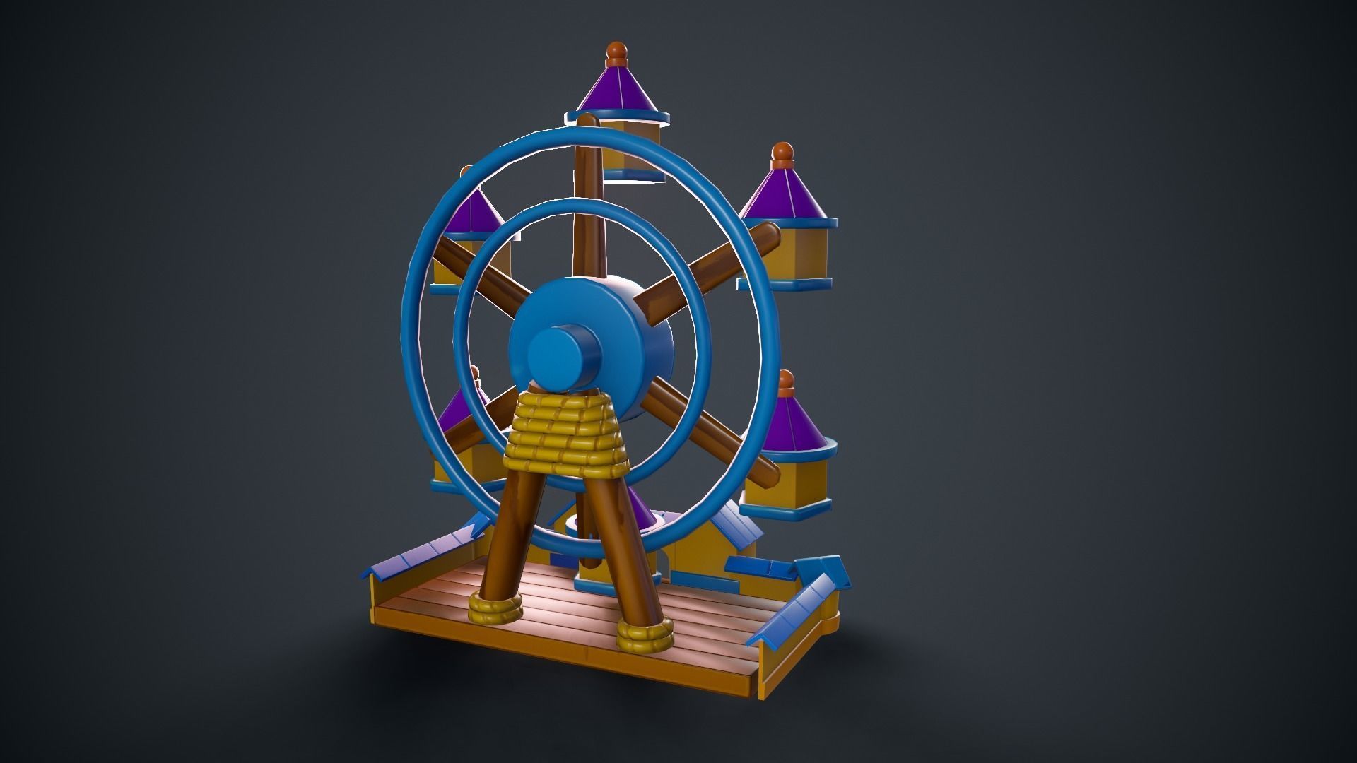 Ferris Wheel Low-poly 3D model_12