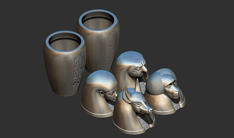 Ancient Egyptian Canopic Jars stl 3D Printable model 3D print model_17