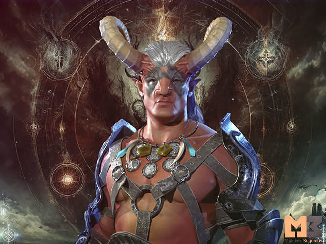 Fantasy Hero Low-poly 3D model