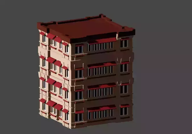 Building Model Low Poly FBX  OBJ Legacy  Obj 